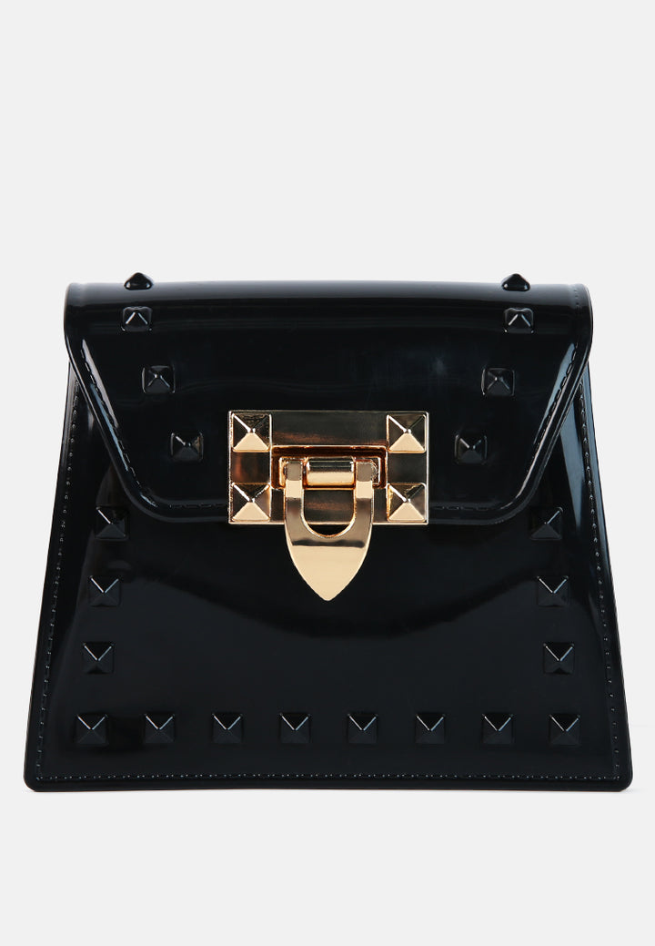 jelly buckled sling bag#color_black