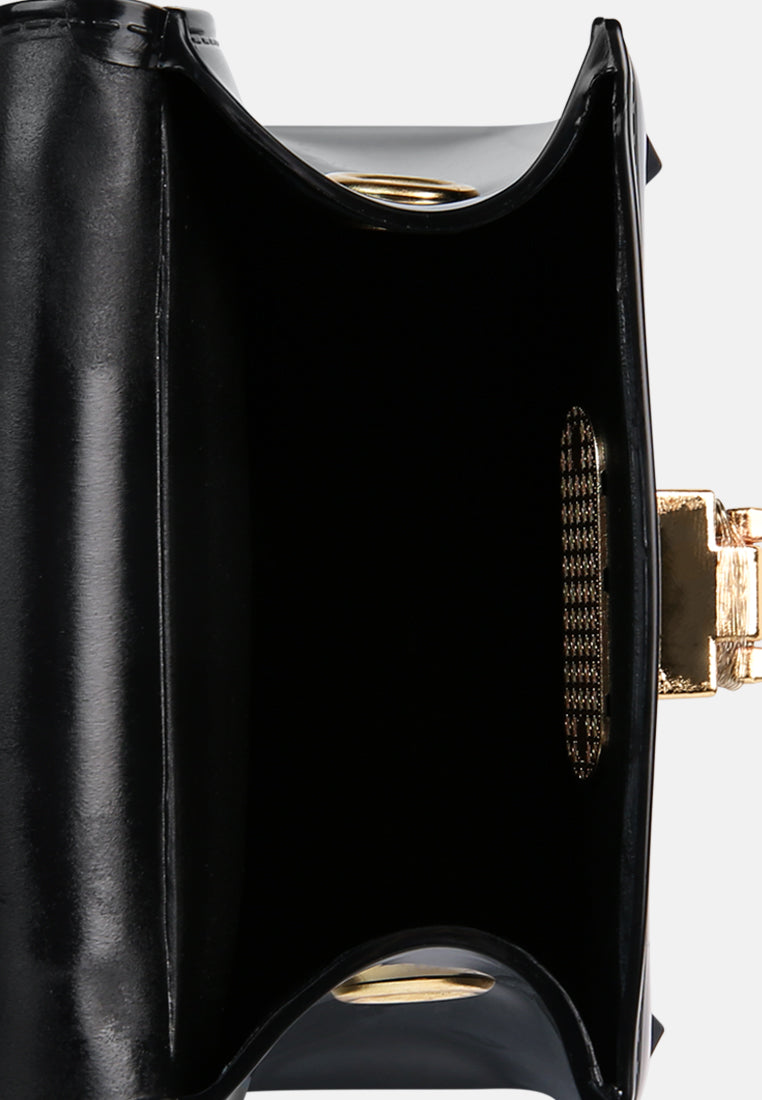 jelly buckled sling bag#color_black