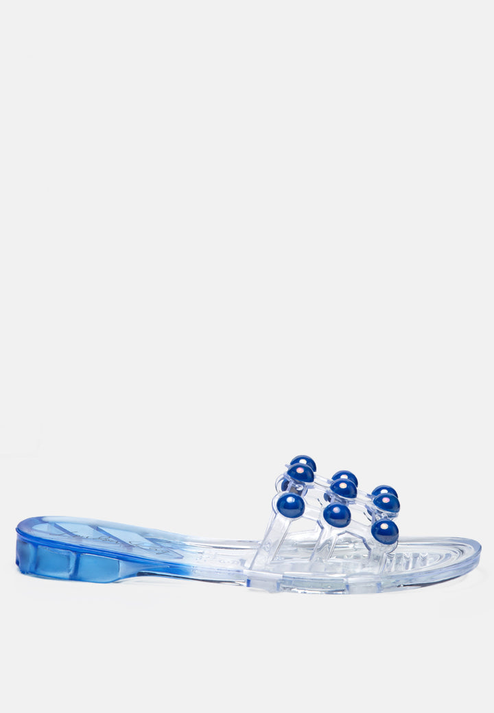 jelly gems slip-on flats#color_blue