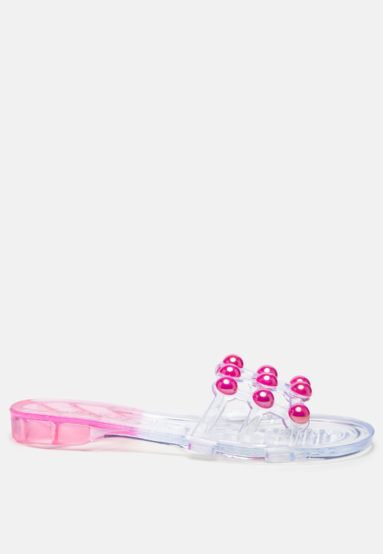 jelly gems slip-on flats#color_pink