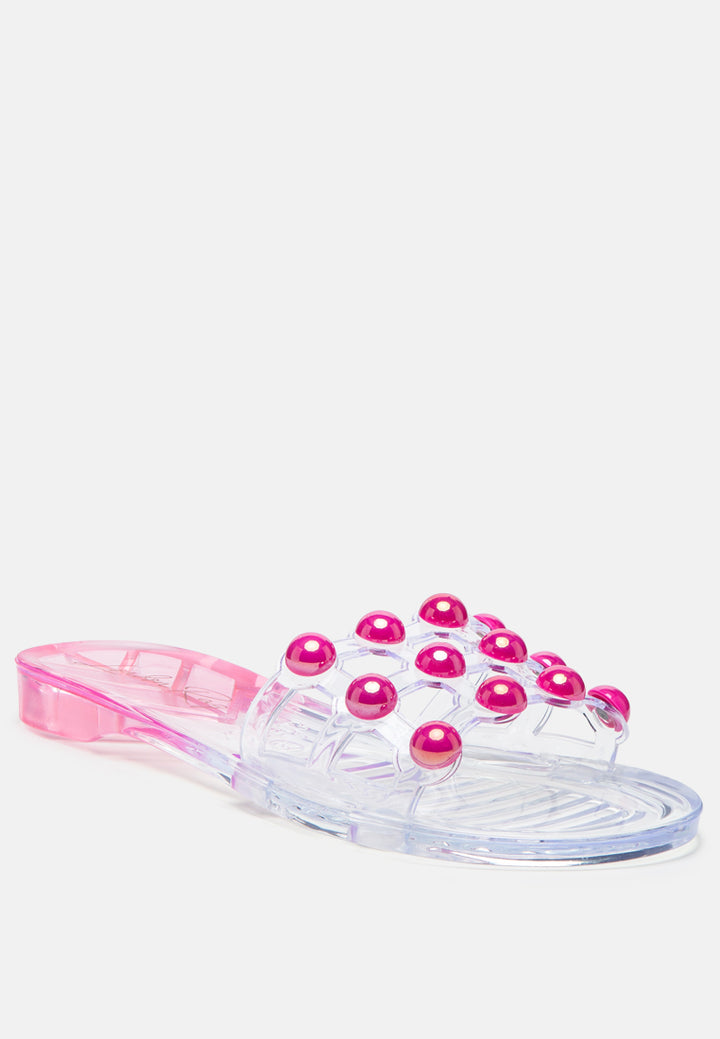 jelly gems slip-on flats#color_pink