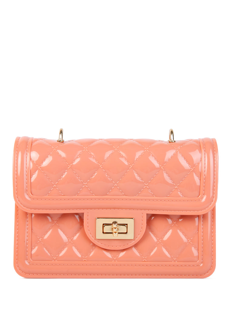 jelly quilted sling bag#color_pink