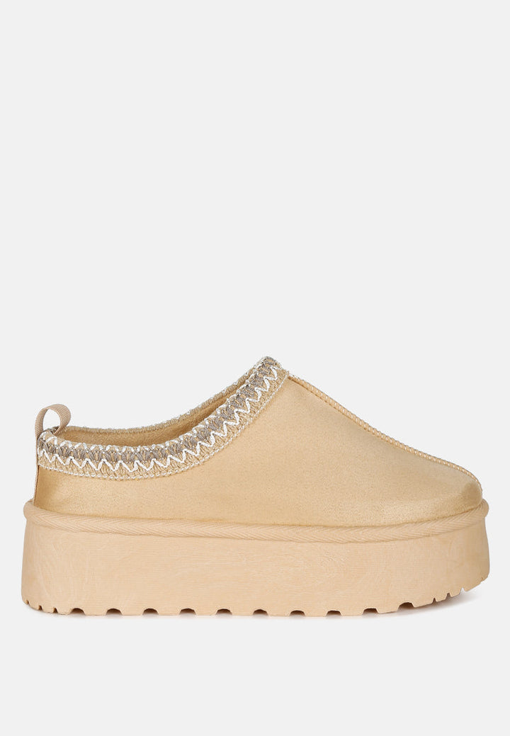 embroidered platform faux fur classic slip-on by ruw#color_beige