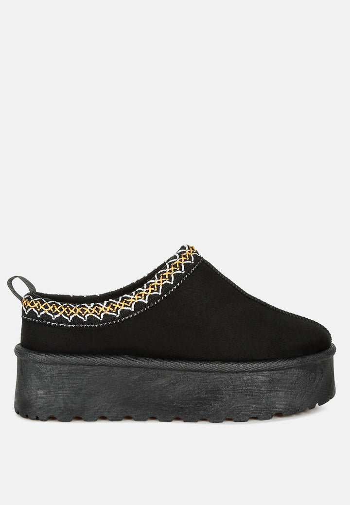 embroidered platform faux fur classic slip-on by ruw#color_black