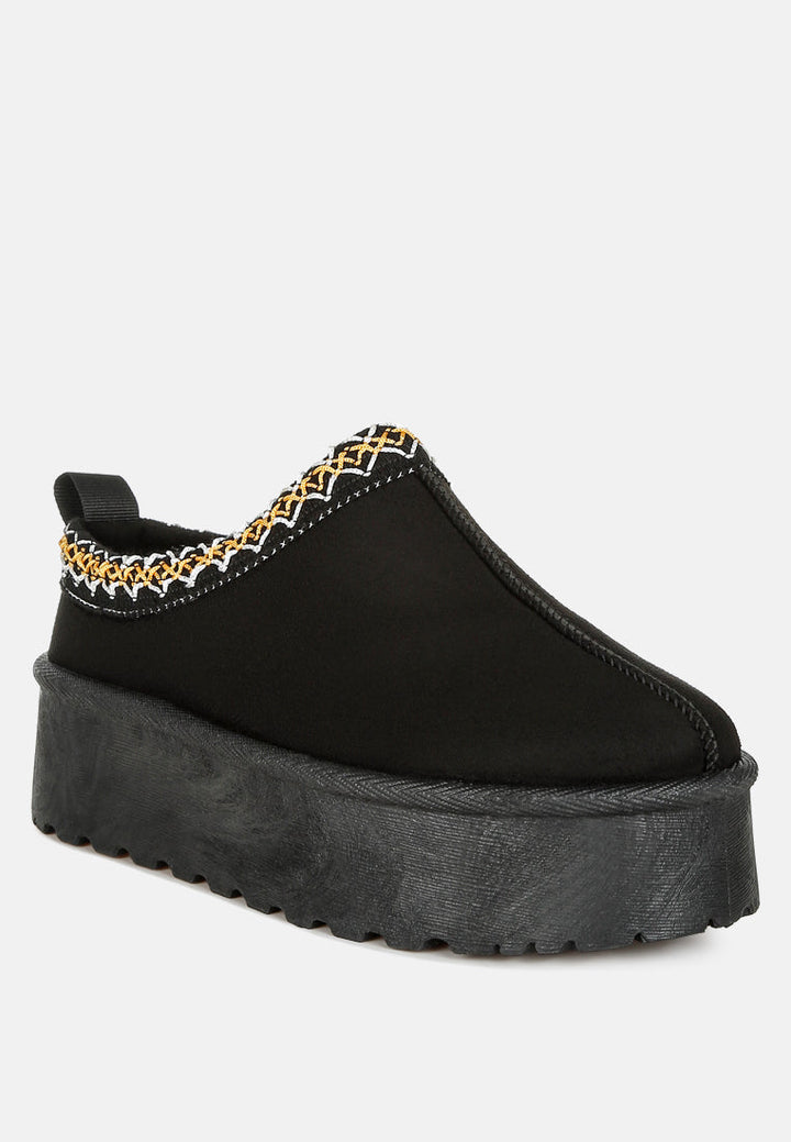 embroidered platform faux fur classic slip-on by ruw#color_black
