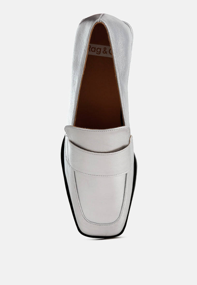 metallic penny loafers by ruw
#color_silver