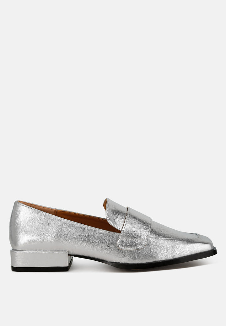 metallic penny loafers by ruw
#color_silver