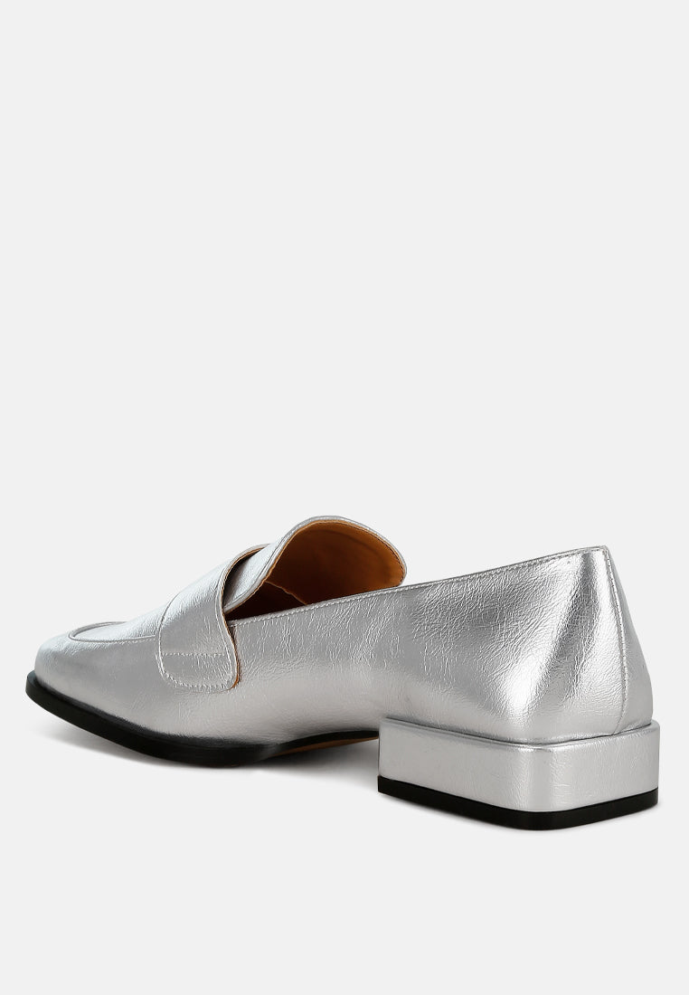 metallic penny loafers by ruw
#color_silver