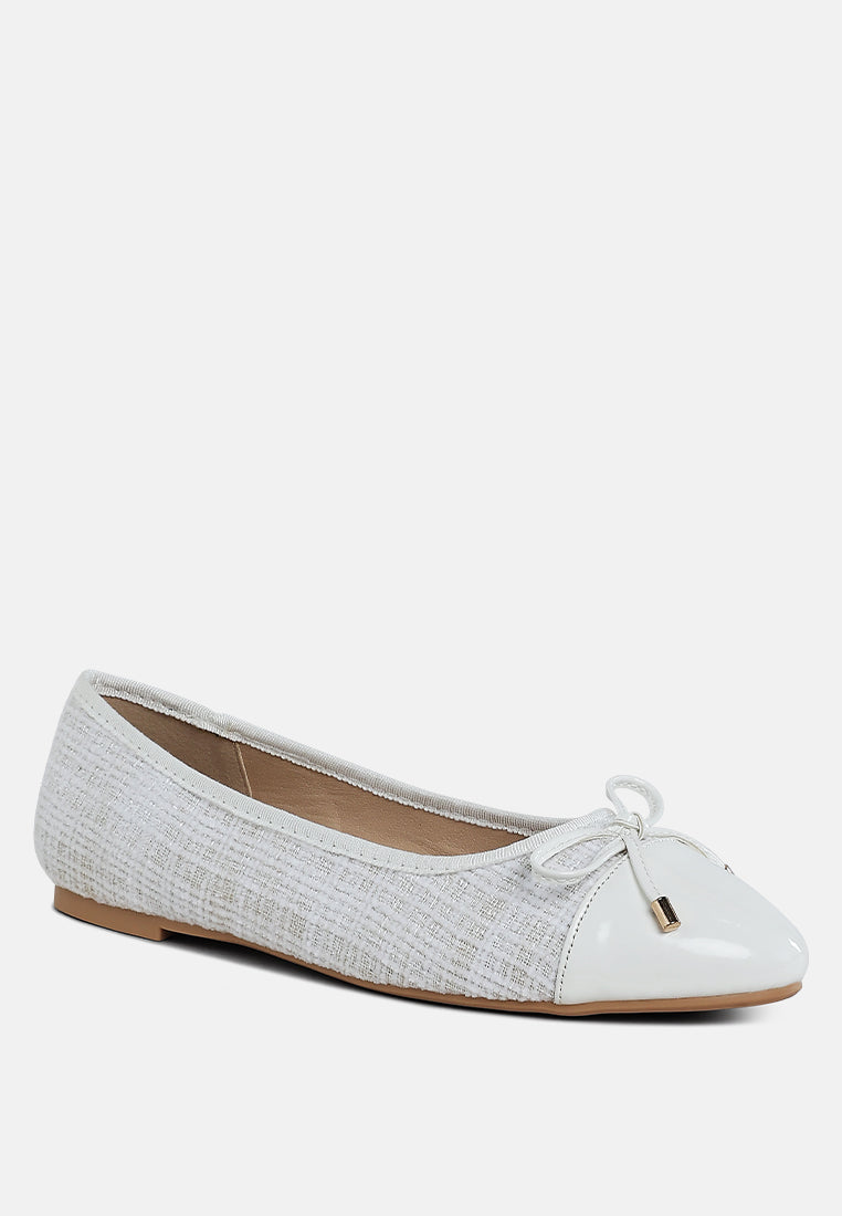 junpey plaid tweed ballet flats by ruw#color_white