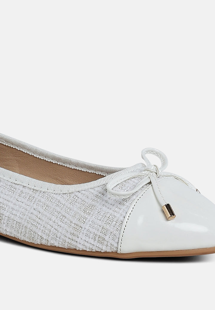 junpey plaid tweed ballet flats by ruw#color_white