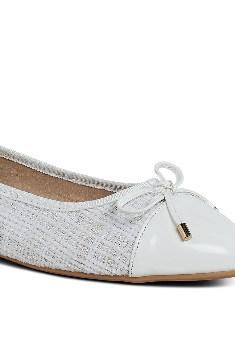 junpey plaid tweed ballet flats by ruw#color_white