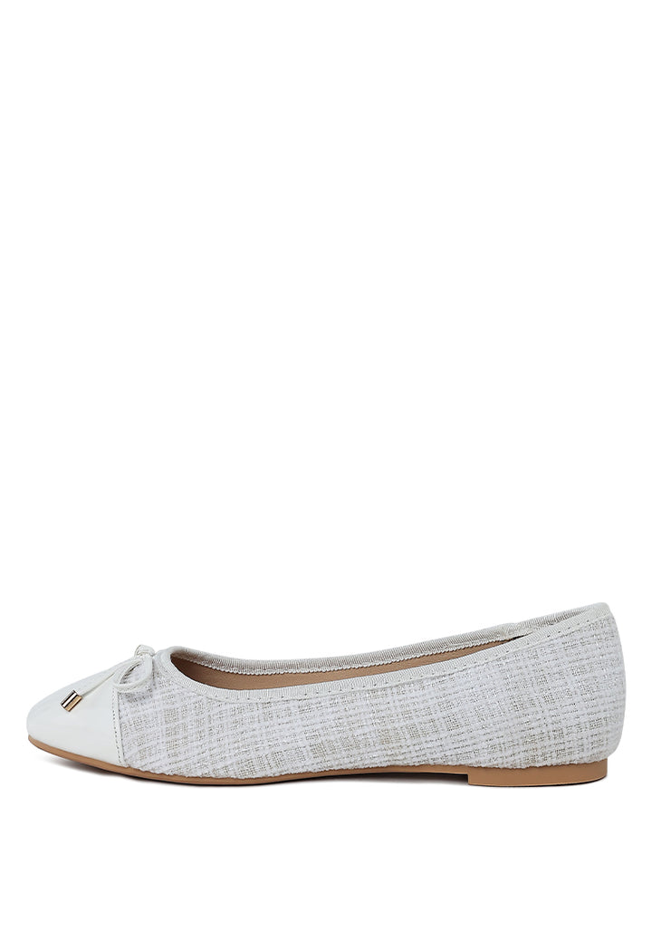 junpey plaid tweed ballet flats by ruw#color_white