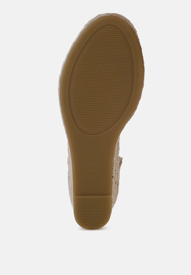 raffia woven wedge sandals by ruw#color_beige