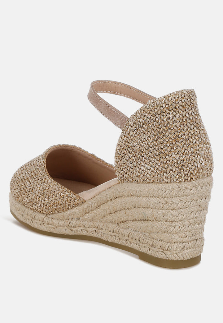 raffia woven wedge sandals by ruw#color_beige