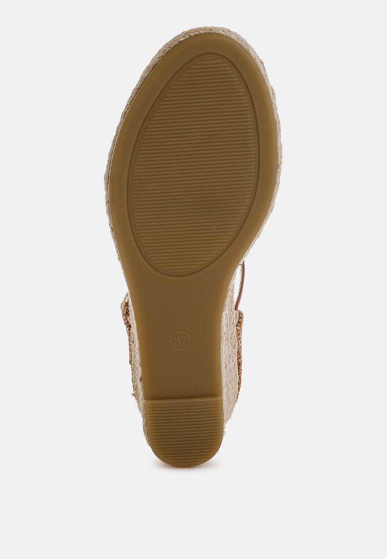 raffia woven wedge sandals by ruw#color_tan