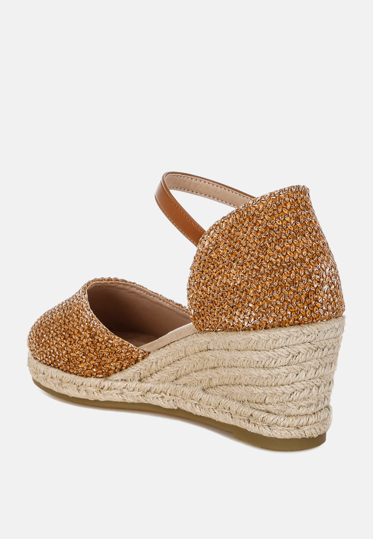 raffia woven wedge sandals by ruw#color_tan