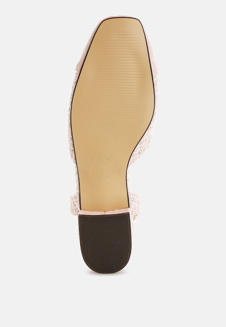 tweed slingback sandals by ruw#color_pink