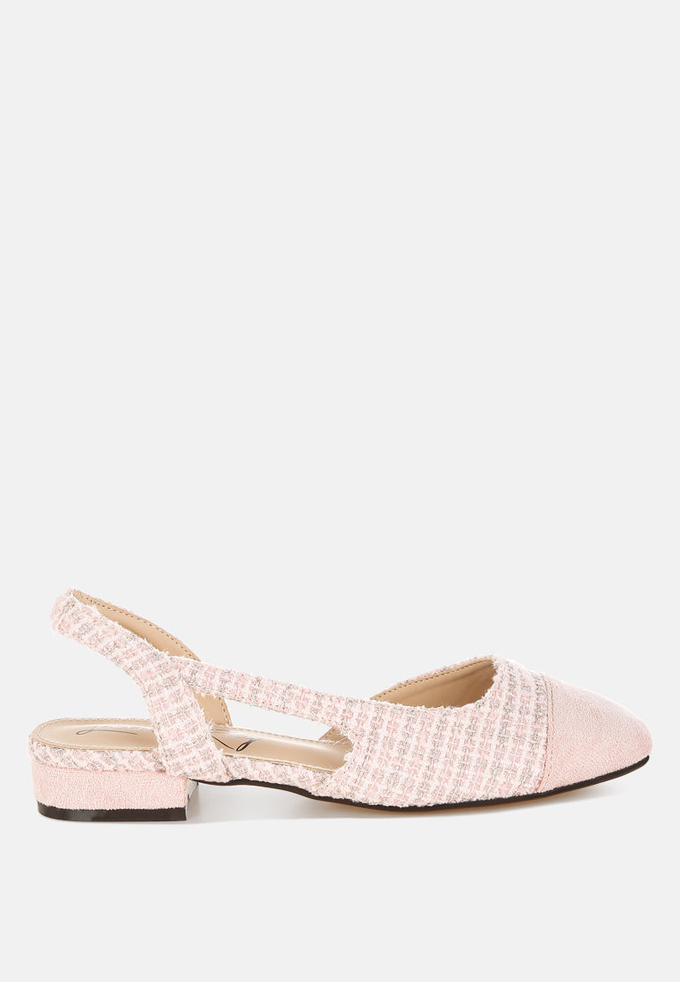 tweed slingback sandals by ruw#color_pink