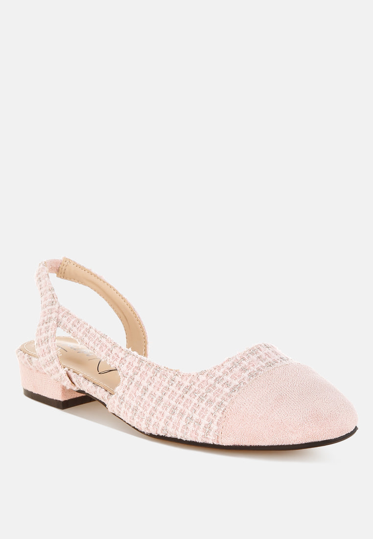 tweed slingback sandals by ruw#color_pink