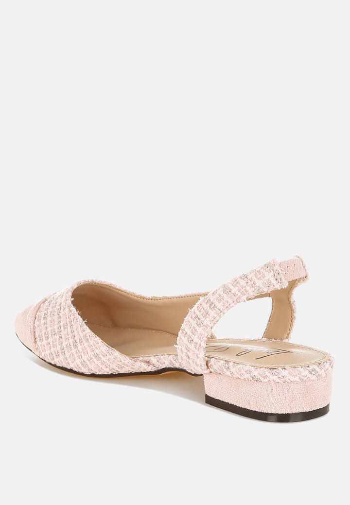 tweed slingback sandals by ruw#color_pink