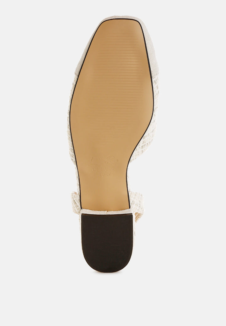 tweed slingback sandals by ruw#color_off-white