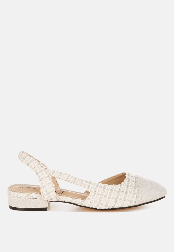tweed slingback sandals by ruw#color_off-white