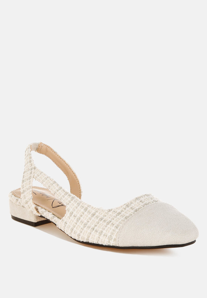 tweed slingback sandals by ruw#color_off-white