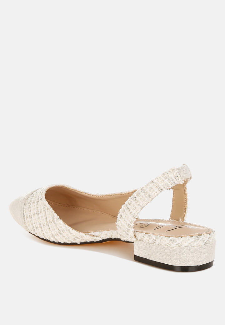tweed slingback sandals by ruw#color_off-white