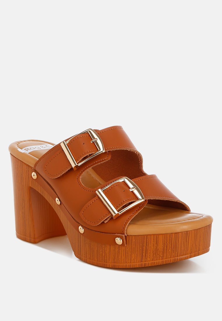 kenna dual buckle strap sandals#color_tan