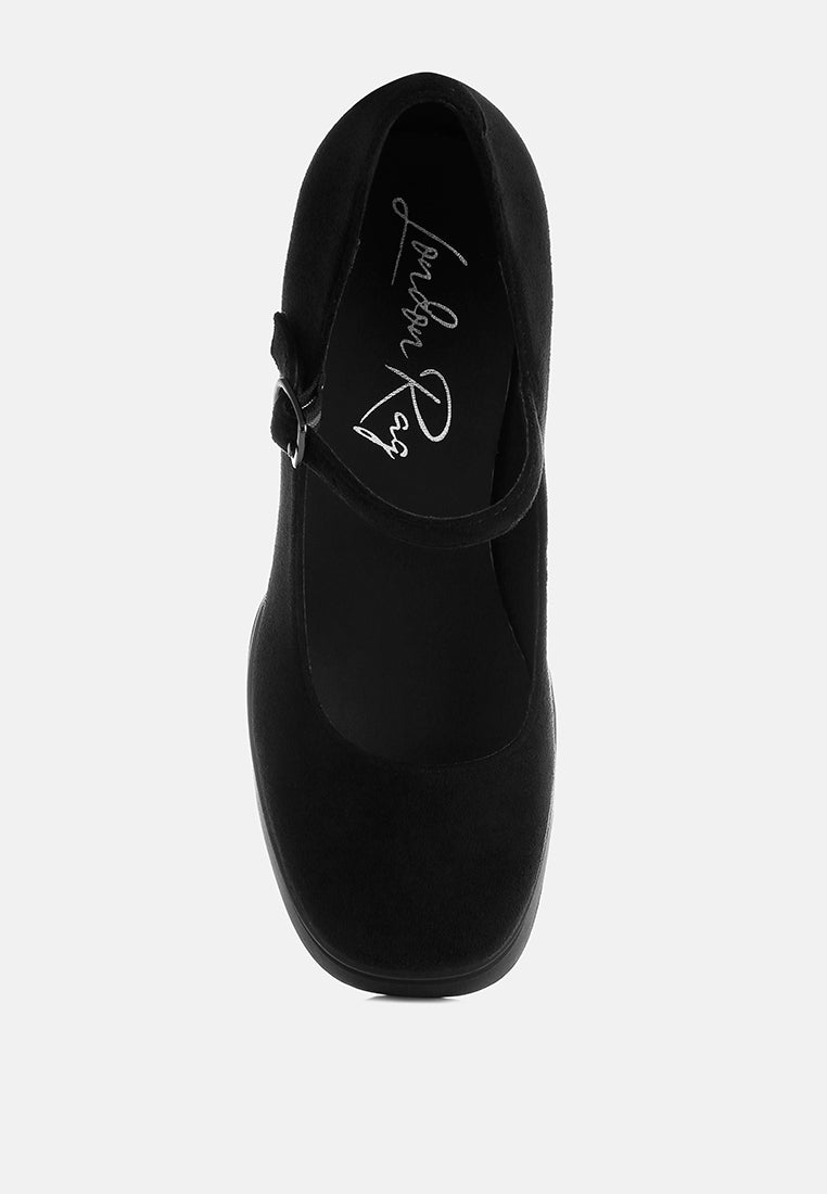 kenny chunky buckle strap heels#color_black