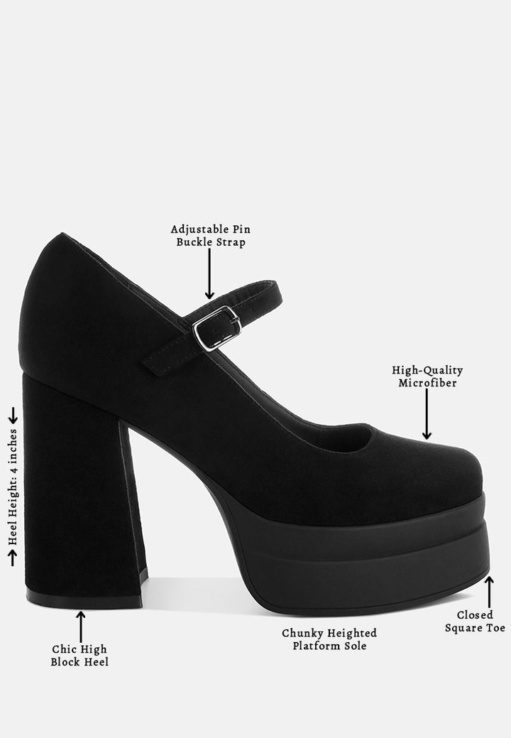 kenny chunky buckle strap heels#color_black