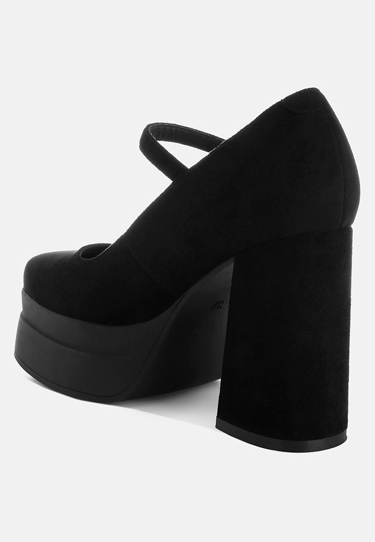 kenny chunky buckle strap heels#color_black