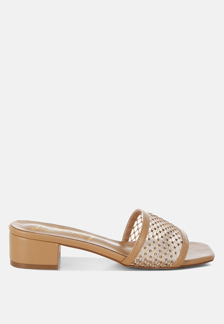 rhinestone studded slip-on heels by ruw#color_beige