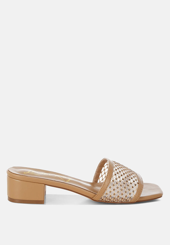 rhinestone studded slip-on heels by ruw#color_beige