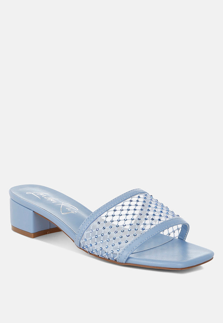 rhinestone studded slip-on heels by ruw#color_blue