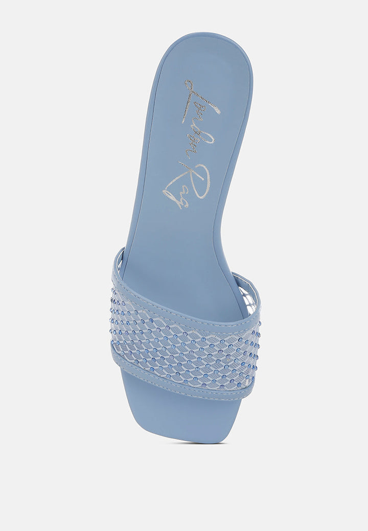 rhinestone studded slip-on heels by ruw#color_blue