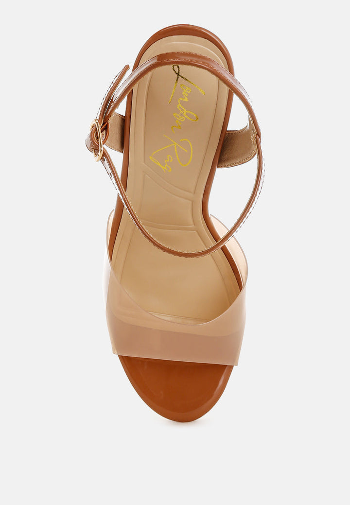 tinted clear strap block heel sandals by ruw#color_tan