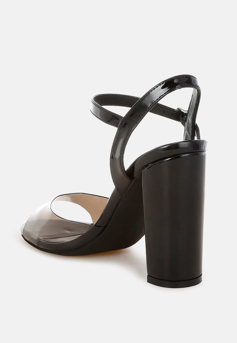 tinted clear strap block heel sandals by ruw#color_black
