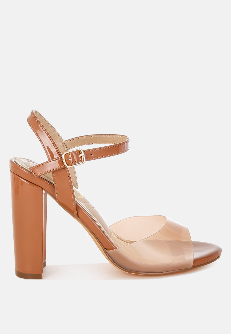 tinted clear strap block heel sandals by ruw#color_tan