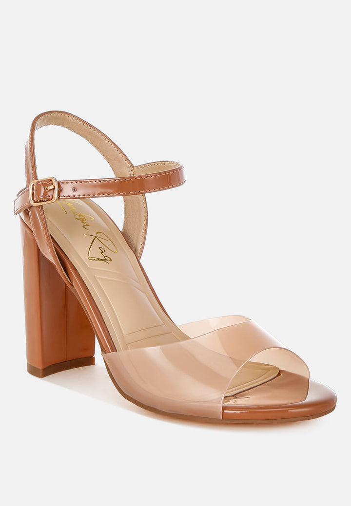 tinted clear strap block heel sandals by ruw#color_tan