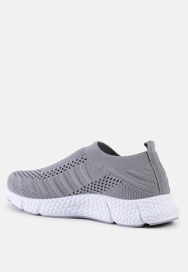 kids chunky grey knitted sneakers#color_grey