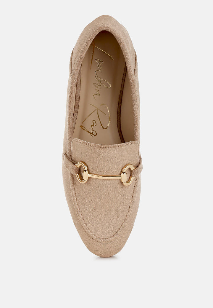 horsebit embellished loafers by ruw#color_taupe