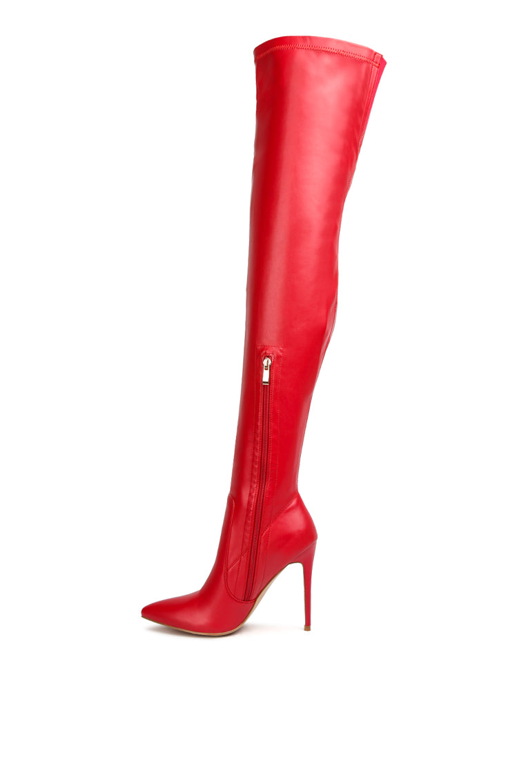 gush over knee heeled boots by ruw#color_red