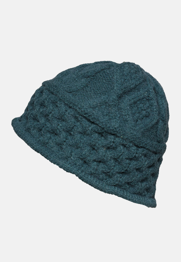 knit bucket hat#color_teal-green