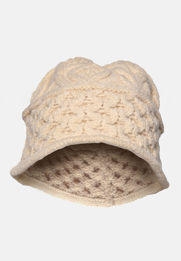 knit bucket hat#color_cream