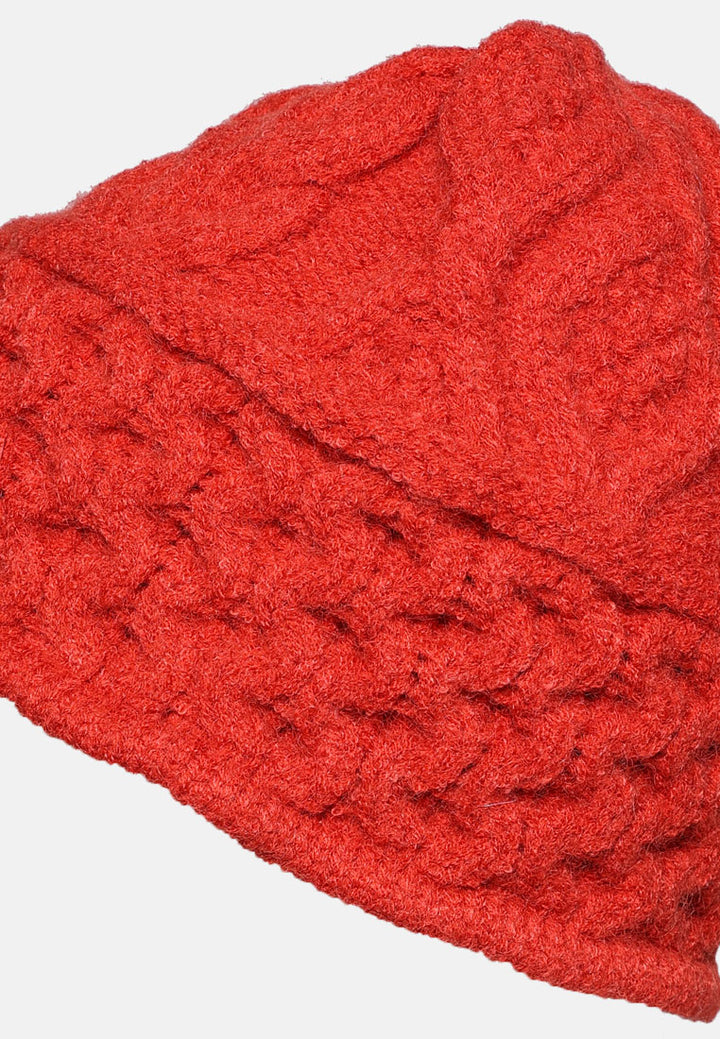 knit bucket hat#color_red