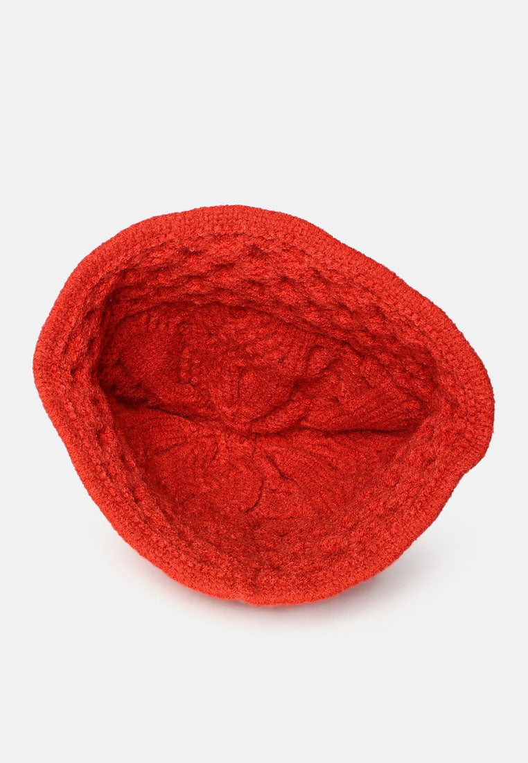 knit bucket hat#color_red