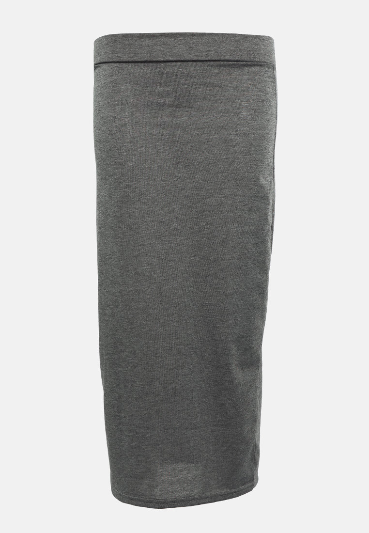 knitted long tube skirt#color_grey