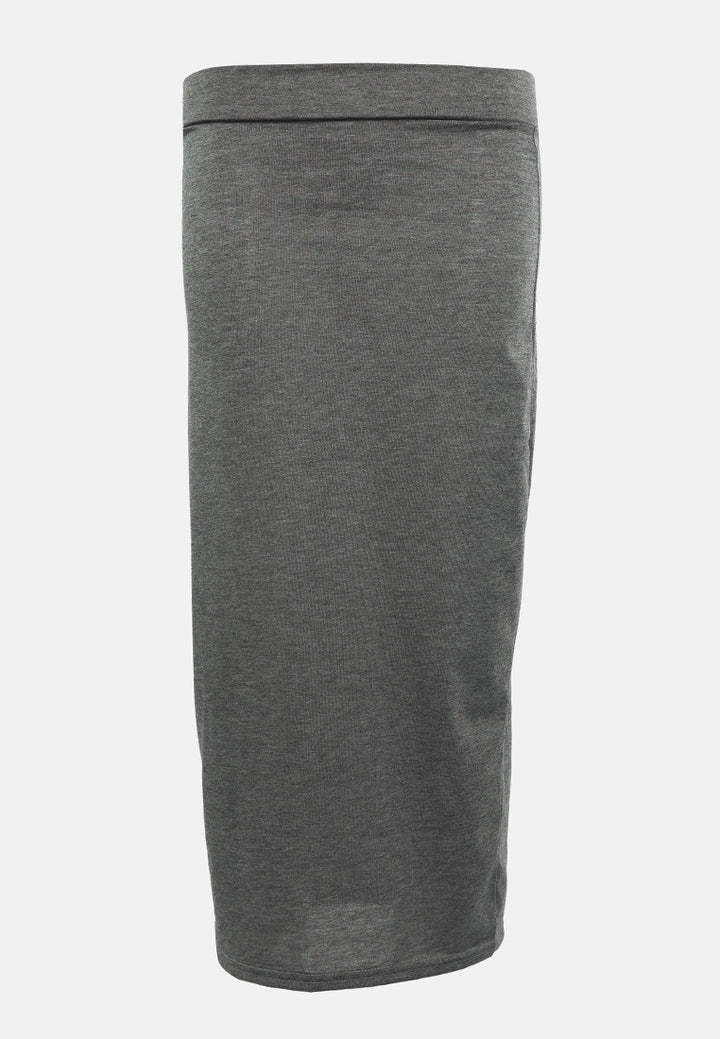knitted long tube skirt#color_grey