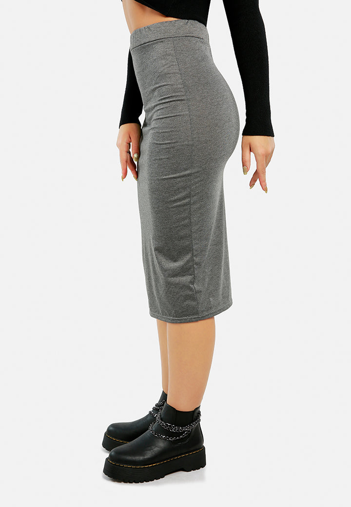 knitted long tube skirt#color_grey